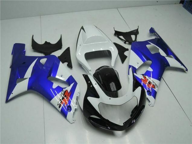 Branco Azul Carenagem GSXR 600 / 750 K1 K2 K3 2001-2003 Branco Azul Carenagem GSXR 600 / 750 K1 K2 K3 2001-2003