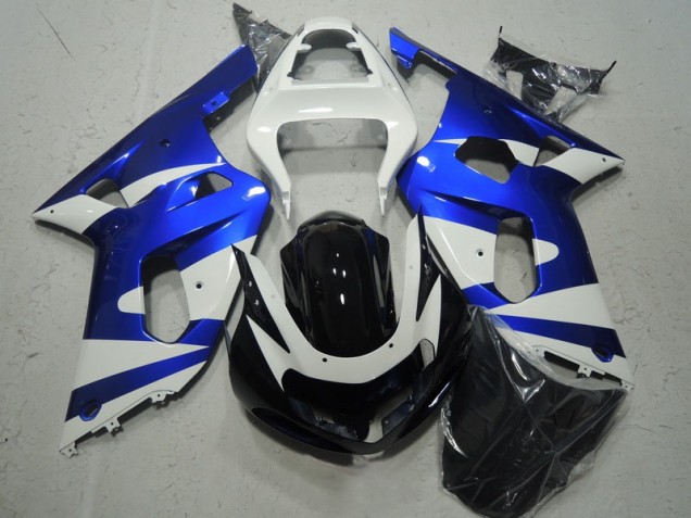 Branco Azul Carenagem GSXR 600 K1 K2 K3 2001-2003 Branco Azul Carenagem GSXR 600 K1 K2 K3 2001-2003