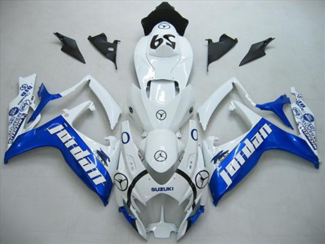 Branco Azul Jordan Carenagem GSXR 600 K6 2006-2007