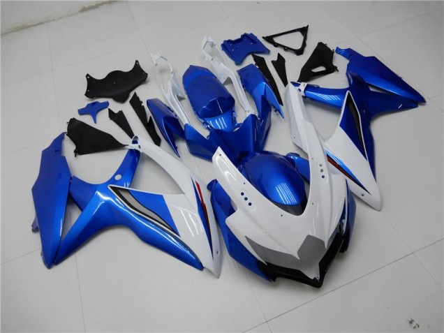 Branco Azul Kit Carenagem GSXR 600 / 750 K8 2008-2010 Branco Azul Kit Carenagem GSXR 600 / 750 K8 2008-2010