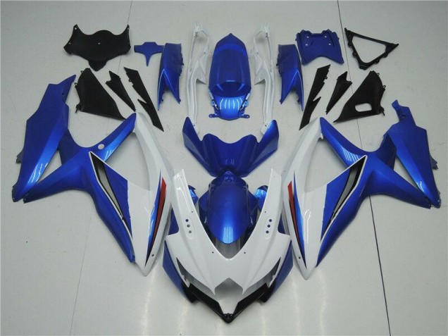 Branco Azul Kit Carenagem GSXR 600 / 750 K8 2008-2010 Branco Azul Kit Carenagem GSXR 600 / 750 K8 2008-2010