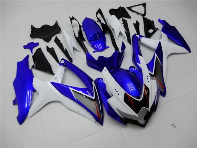Branco Azul Kit Completo Carenagem GSXR 600 / 750 K8 2008-2010 Branco Azul Kit Completo Carenagem GSXR 600 / 750 K8 2008-2010