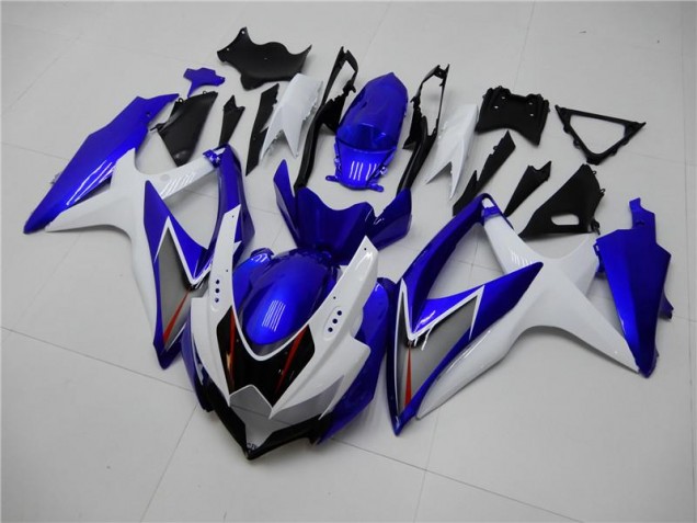 Branco Azul Kit Completo Carenagem GSXR 600 / 750 K8 2008-2010 Branco Azul Kit Completo Carenagem GSXR 600 / 750 K8 2008-2010