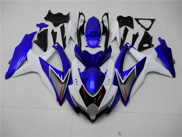Branco Azul Kit Completo Carenagem GSXR 600 / 750 K8 2008-2010 Branco Azul Kit Completo Carenagem GSXR 600 / 750 K8 2008-2010