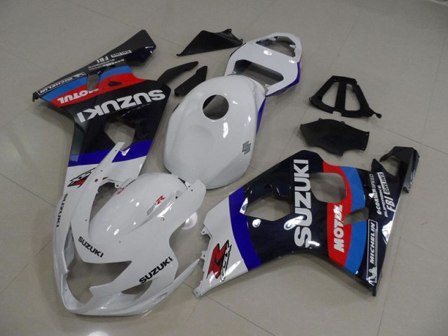 Branco Azul Motul Carenagem GSXR 750 K4 2004-2005 Branco Azul Motul Carenagem GSXR 750 K4 2004-2005