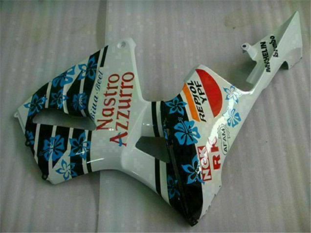 Branco Azul Nastro Azzurro 46 Abs Plástico CBR 600RR 2005-2006 Branco Azul Nastro Azzurro 46 Abs Plástico CBR 600RR 2005-2006