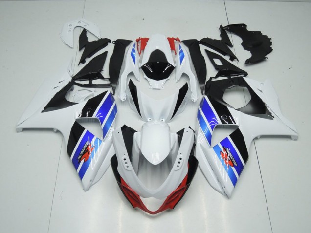 Branco Azul Preto Carenagem GSXR 1000 K9 2009-2016 Branco Azul Preto Carenagem GSXR 1000 K9 2009-2016