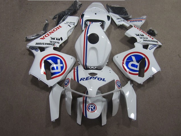 Branco Azul Repsol Carenagem CBR 600RR 2005-2006 Branco Azul Repsol Carenagem CBR 600RR 2005-2006