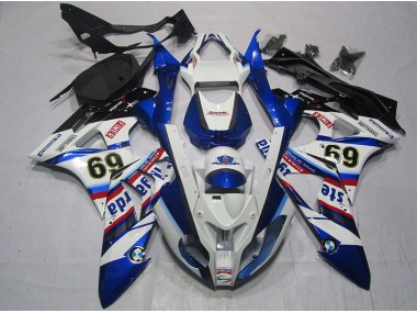Branco Azul Sterilgarda 69 Carenagem S1000RR 2009-2014