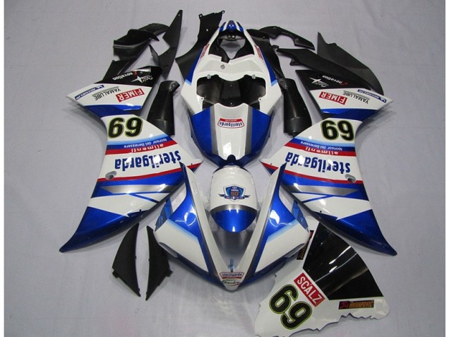 Branco Azul Sterilgarda SCALZ 69 Carenagem R1 2009-2011 Branco Azul Sterilgarda SCALZ 69 Carenagem R1 2009-2011