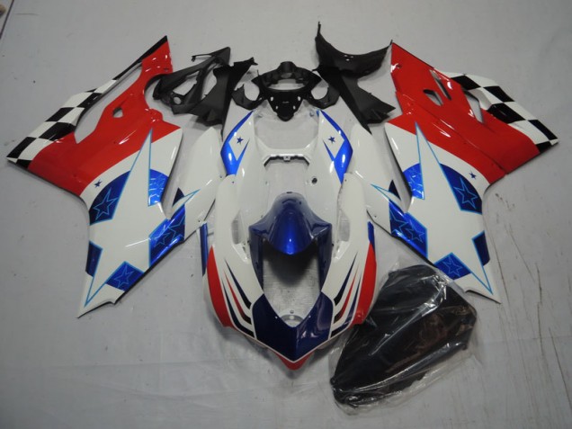 Branco Azul Vermelho Carenagem Ducati 1199 2011-2014