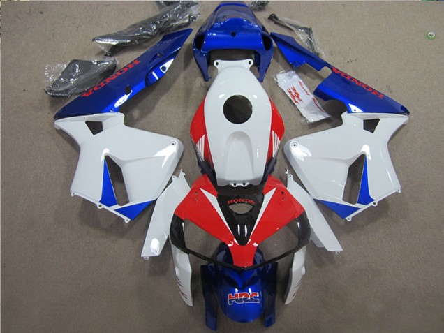 Branco Azul Vermelho HRC Abs Plásticos CBR 600RR 2005-2006 Branco Azul Vermelho HRC Abs Plásticos CBR 600RR 2005-2006