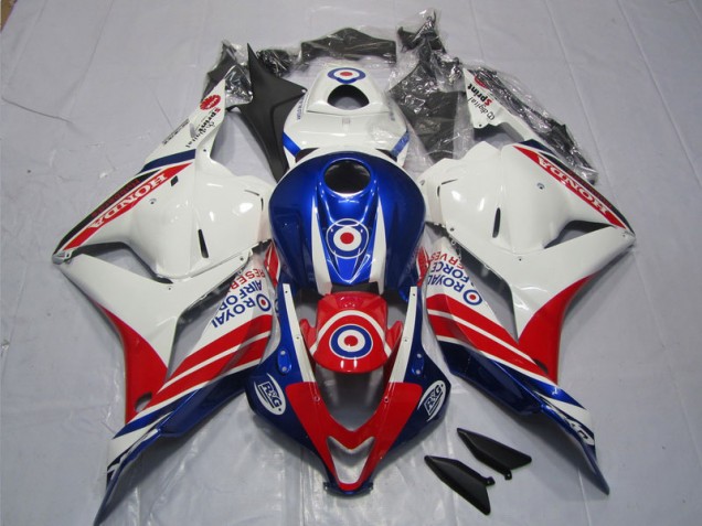 Branco Azul Vermelho Plástico CBR 600RR 2009-2012 Branco Azul Vermelho Plástico CBR 600RR 2009-2012