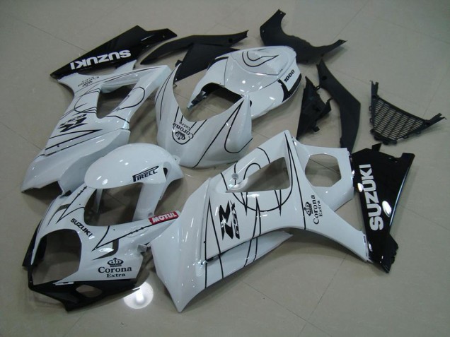 Branco Corona Carenagem GSXR 1000 K7 2007-2008 Branco Corona Carenagem GSXR 1000 K7 2007-2008