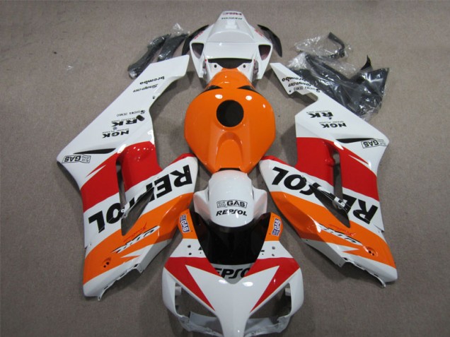 Branco Laranja Repsol Carenagem CBR 1000RR 2004-2005 Branco Laranja Repsol Carenagem CBR 1000RR 2004-2005