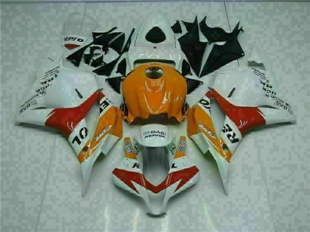 Branco Laranja Repsol Carenagem CBR 600RR 2009-2012 Branco Laranja Repsol Carenagem CBR 600RR 2009-2012