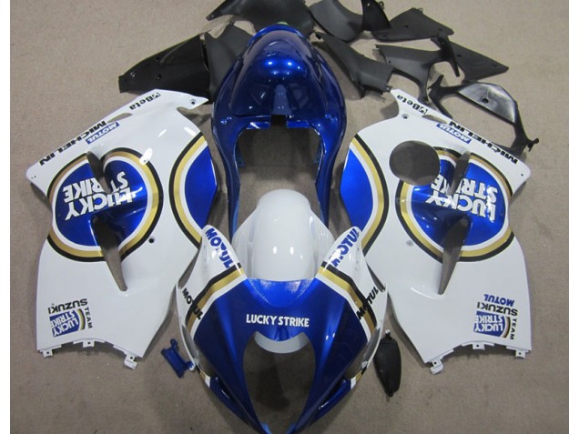 Branco Lucky Strike Azul Motul Carenagem GSXR 1300 Hayabusa 1996-2007 Branco Lucky Strike Azul Motul Carenagem GSXR 1300 Hayabusa 1996-2007