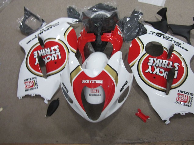 Branco Lucky Strike Motul Carenagem GSXR 1300 Hayabusa 1996-2007 Branco Lucky Strike Motul Carenagem GSXR 1300 Hayabusa 1996-2007