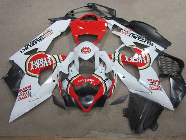 Branco Lucky Strike Vermelho Motul Carenagem & Plástico GSXR 1000 K5 2005-2006 Branco Lucky Strike Vermelho Motul Carenagem & Plástico GSXR 1000 K5 2005-2006