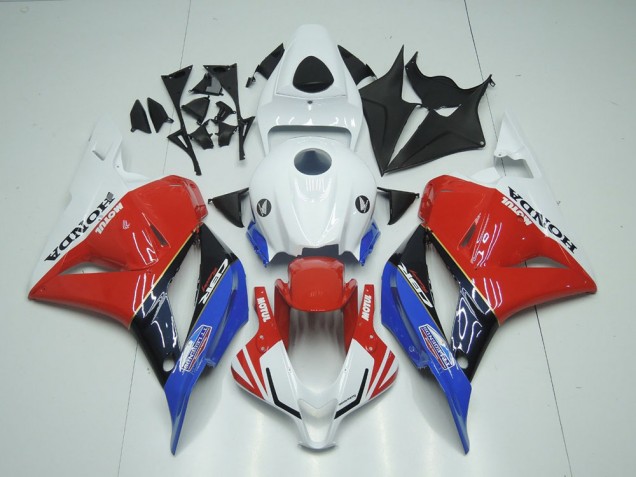 Branco Motul Vermelho Azul Carenagem CBR 600RR 2009-2012 Branco Motul Vermelho Azul Carenagem CBR 600RR 2009-2012