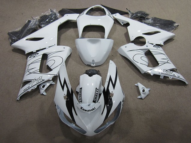 Branco Ninja 636 Carenagem ZX6R 2005-2006