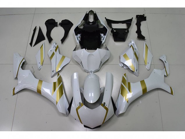 Branco & Ouro Decalque Carenagem R1 2015-2019 Branco & Ouro Decalque Carenagem R1 2015-2019