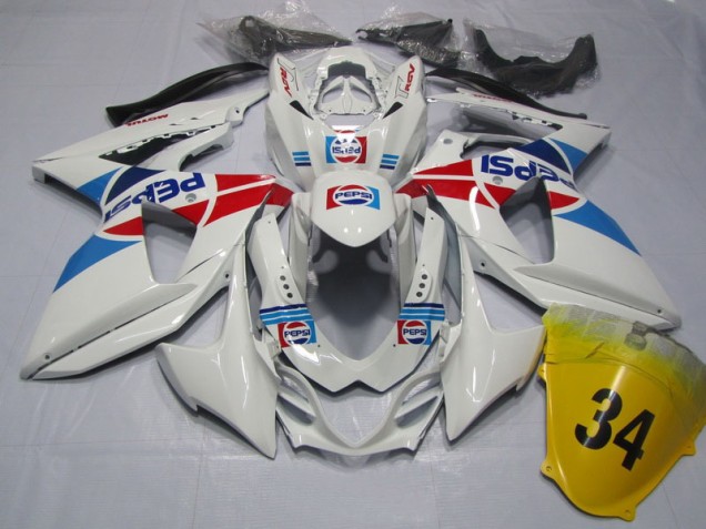 Branco Pepsi 34 Carenagem GSXR 1000 K9 2009-2016