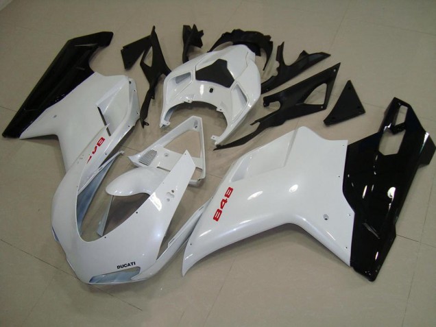 Branco Pérola Preto Carenagem Ducati 848 1098 1198 2007-2014