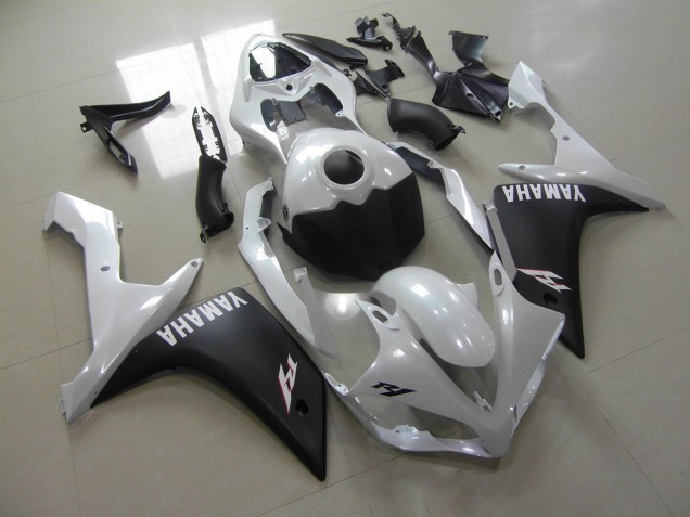 Branco Pérola Preto Fosco Carenagem R1 2007-2008 Branco Pérola Preto Fosco Carenagem R1 2007-2008