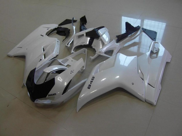 Branco Pérola Preto Listra Carenagem Ducati 848 1098 1198 2007-2014