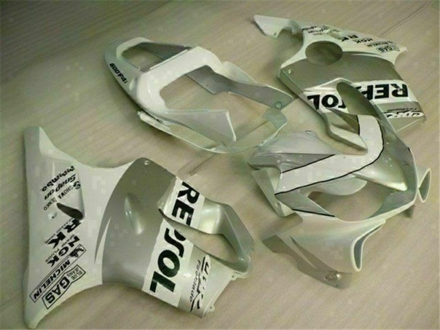 Branco Prata Carenagem CBR 600 F4i 2001-2003 Branco Prata Carenagem CBR 600 F4i 2001-2003