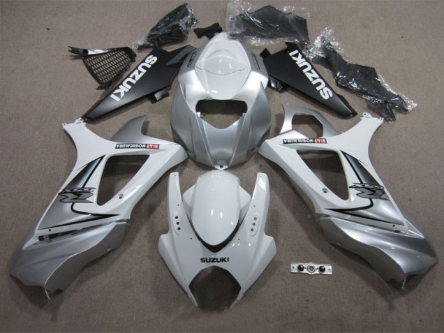 Branco Prata Carenagem GSXR 1000 K7 2007-2008