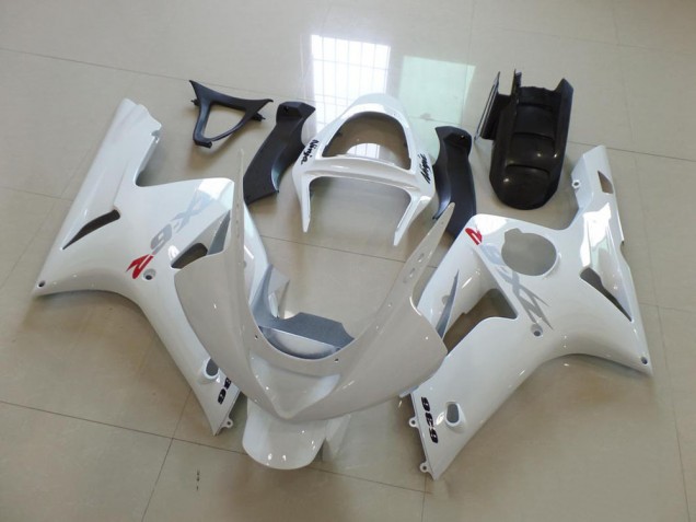 Branco & Prata Decalques Carenagem ZX6R 2003-2004