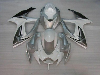 Branco Prata Kits Carenagem GSXR 600 / 750 K6 2006-2007