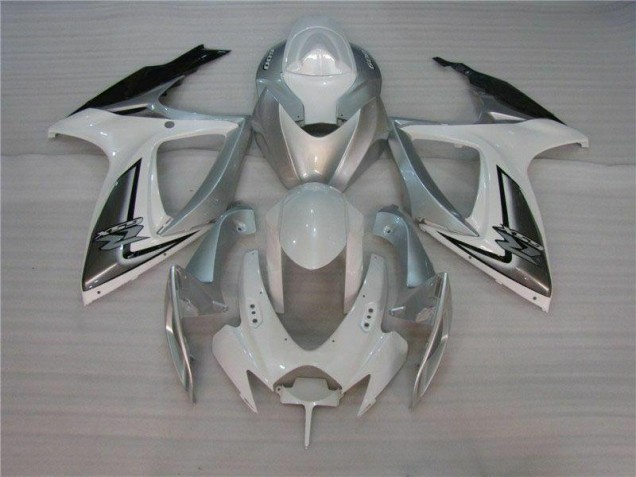 Branco Prata Kits Carenagem GSXR 600 / 750 K6 2006-2007 Branco Prata Kits Carenagem GSXR 600 / 750 K6 2006-2007