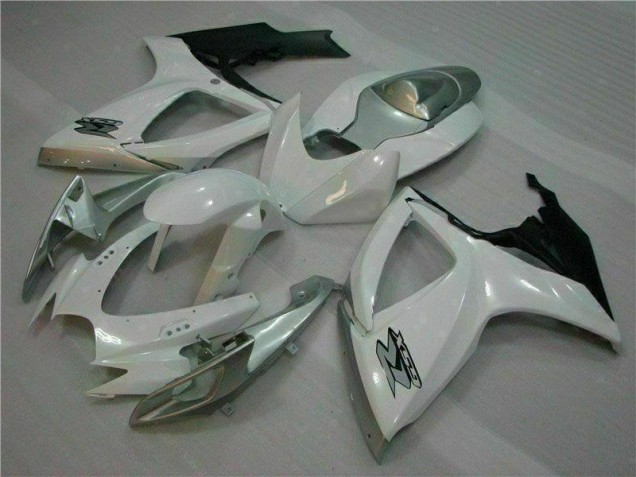 Branco Prata Plásticos GSXR 600 / 750 K6 2006-2007 Branco Prata Plásticos GSXR 600 / 750 K6 2006-2007