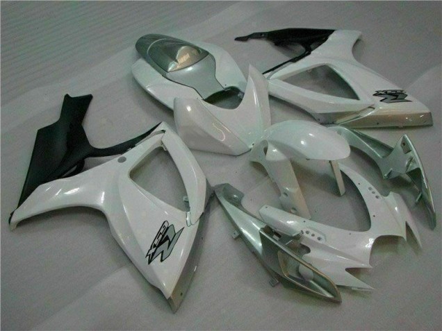 Branco Prata Plásticos GSXR 600 / 750 K6 2006-2007 Branco Prata Plásticos GSXR 600 / 750 K6 2006-2007