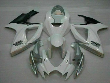 Branco Prata Plásticos GSXR 600 / 750 K6 2006-2007