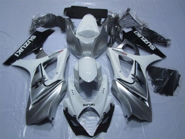 Branco Prata Preto Carenagem GSXR 1000 K7 2007-2008