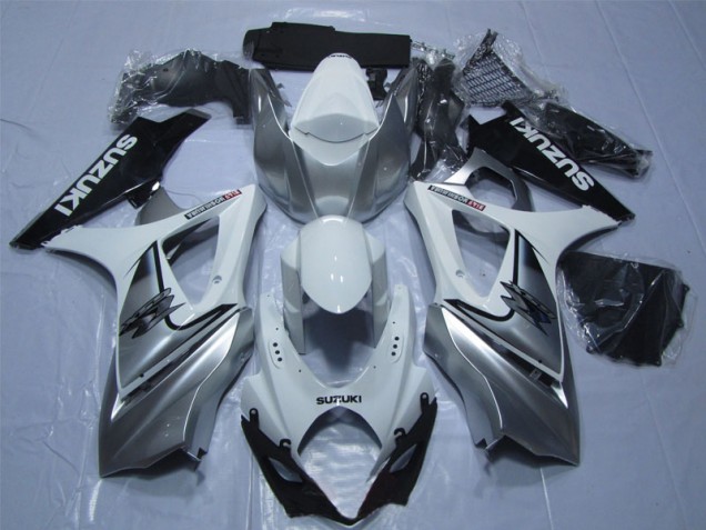 Branco Prata Preto Carenagem GSXR 1000 K7 2007-2008