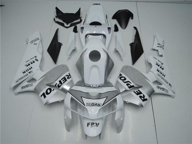 Branco Prata Preto Repsol Carenagem CBR 600RR 2005-2006 Branco Prata Preto Repsol Carenagem CBR 600RR 2005-2006