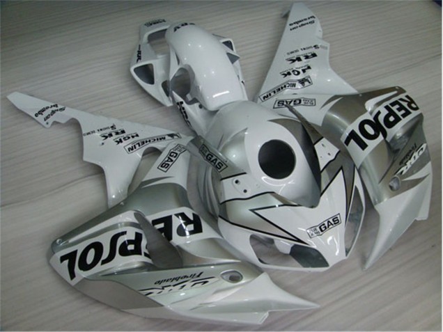 Branco Prata Preto Repsol Plástico CBR 1000RR 2004-2005 Branco Prata Preto Repsol Plástico CBR 1000RR 2004-2005