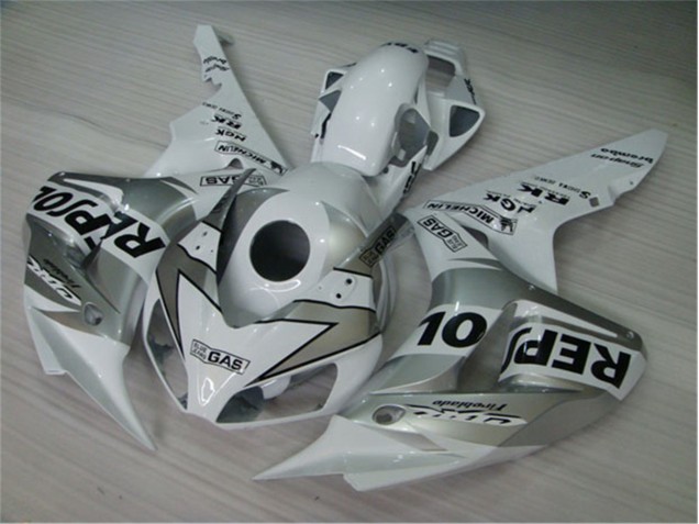 Branco Prata Preto Repsol Plástico CBR 1000RR 2004-2005 Branco Prata Preto Repsol Plástico CBR 1000RR 2004-2005