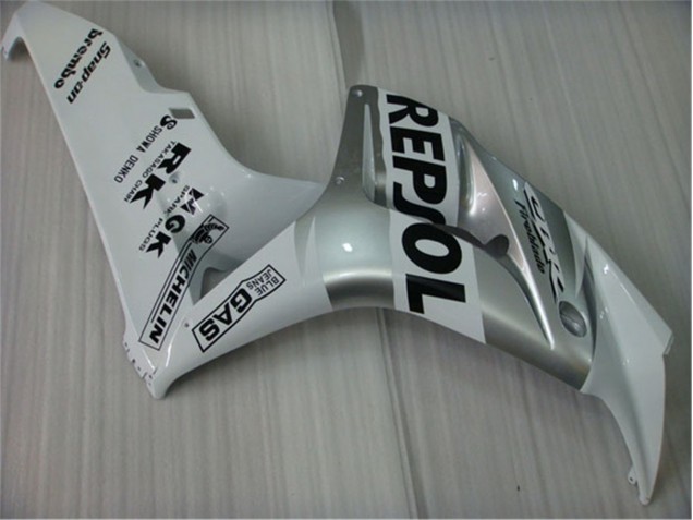Branco Prata Preto Repsol Plástico CBR 1000RR 2004-2005 Branco Prata Preto Repsol Plástico CBR 1000RR 2004-2005