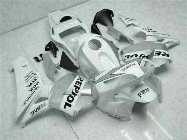 Branco Prata Repsol Carenagem CBR 600RR 2003-2004 Branco Prata Repsol Carenagem CBR 600RR 2003-2004