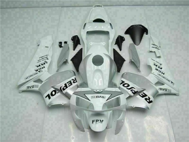 Branco Prata Repsol Carenagem CBR 600RR 2003-2004 Branco Prata Repsol Carenagem CBR 600RR 2003-2004