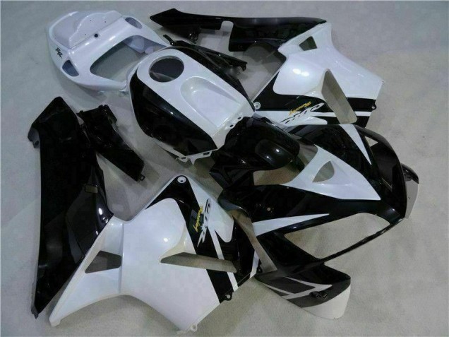 Branco Preto Abs Plástico CBR 600RR 2005-2006 Branco Preto Abs Plástico CBR 600RR 2005-2006