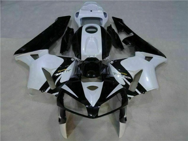 Branco Preto Abs Plástico CBR 600RR 2005-2006 Branco Preto Abs Plástico CBR 600RR 2005-2006