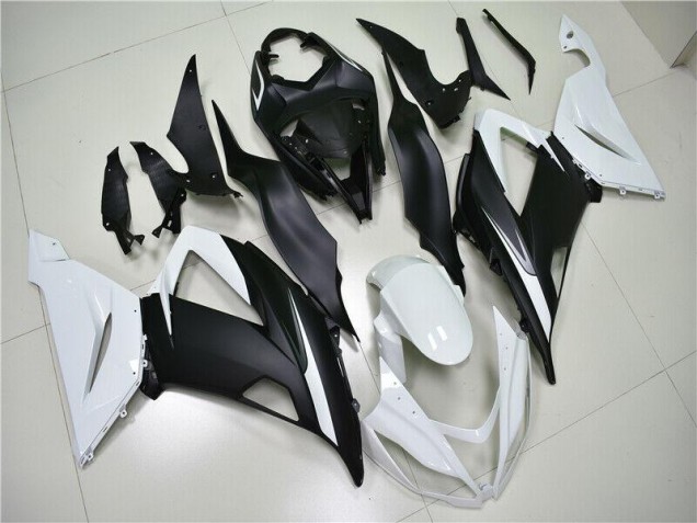 Branco Preto Abs Plásticos ZX6R 2013-2018 Branco Preto Abs Plásticos ZX6R 2013-2018
