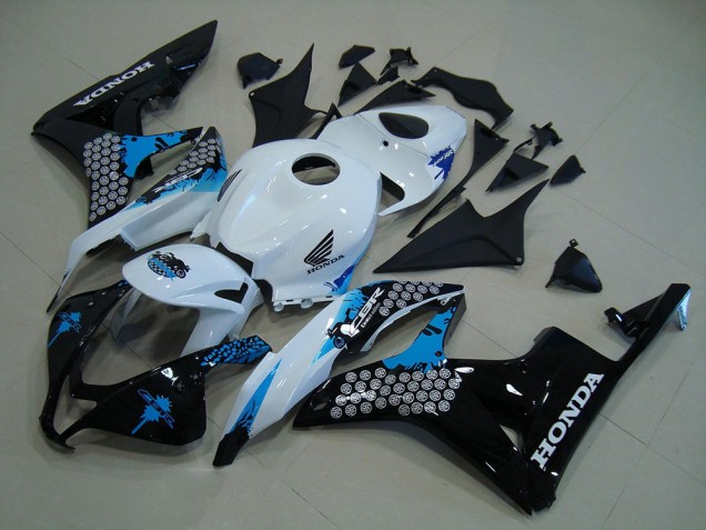 Branco Preto Azul Carenagem CBR 600RR 2007-2008 Branco Preto Azul Carenagem CBR 600RR 2007-2008